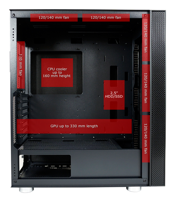LC-Power 8000B Midi-Tower ATX Gehäuse Schwarz