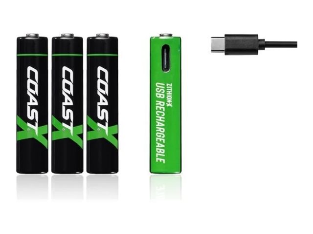 COAST ZITHION-X AAA Akku 750 mAh 1.5 V USB-C Schwarz, Grün
