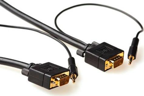 ACT 15m VGA + 3.5mm 15m VGA (D-Sub) + 3.5 mm (1/8") VGA (D-Sub) + 3.5 mm (1/8") Schwarz HDMI-Kabel (AK4995)