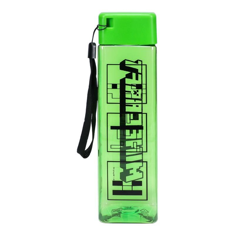 Paladone Minecraft Shaped Water Bottle 500 ml Schraubdeckel Schwarz, Grün