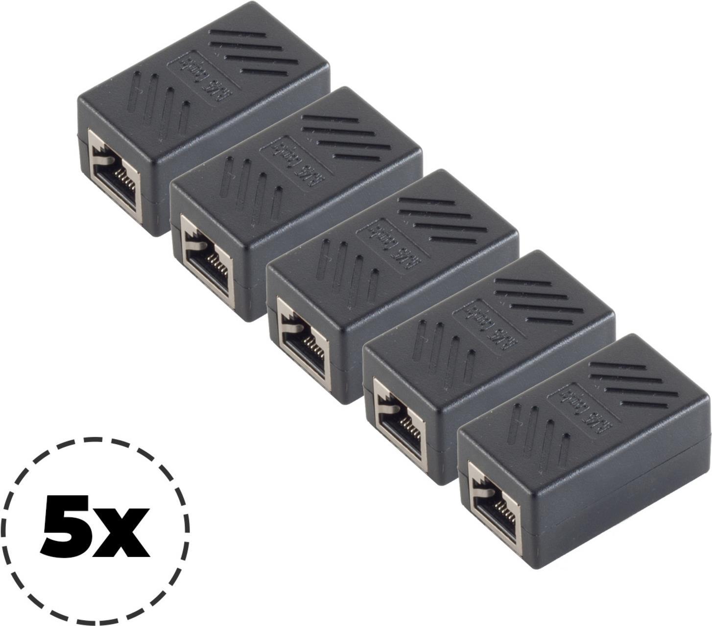 shiverpeaks ®-BASIC-S--cat. 6A Kabelverbinder Doppelbuchse RJ45 Vollgeschirmt--VE5 (BS08-01041-5)