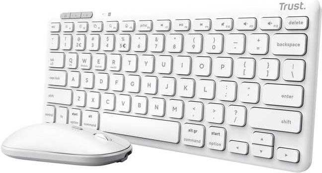 Trust Lyra Tastatur Maus enthalten RF Wireless + Bluetooth QWERTY US Englisch Weiß (25073)