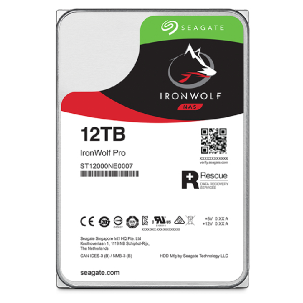 Seagate IronWolf Pro ST12000NT001 Interne NAS-Festplatte 12 TB 3.5" SATA 6Gb/s 7200 rpm 256 MB Cache