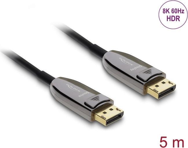 Delock Aktives Optisches Kabel DisplayPort 2.1 8K 60 Hz 40 Gbps 5 m (87102) (geöffnet)
