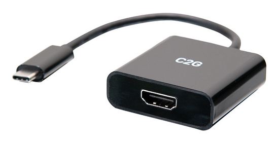 C2G Videoadapter USB-C auf HDMI 4K 60 Hz 0,2 m Schwarz