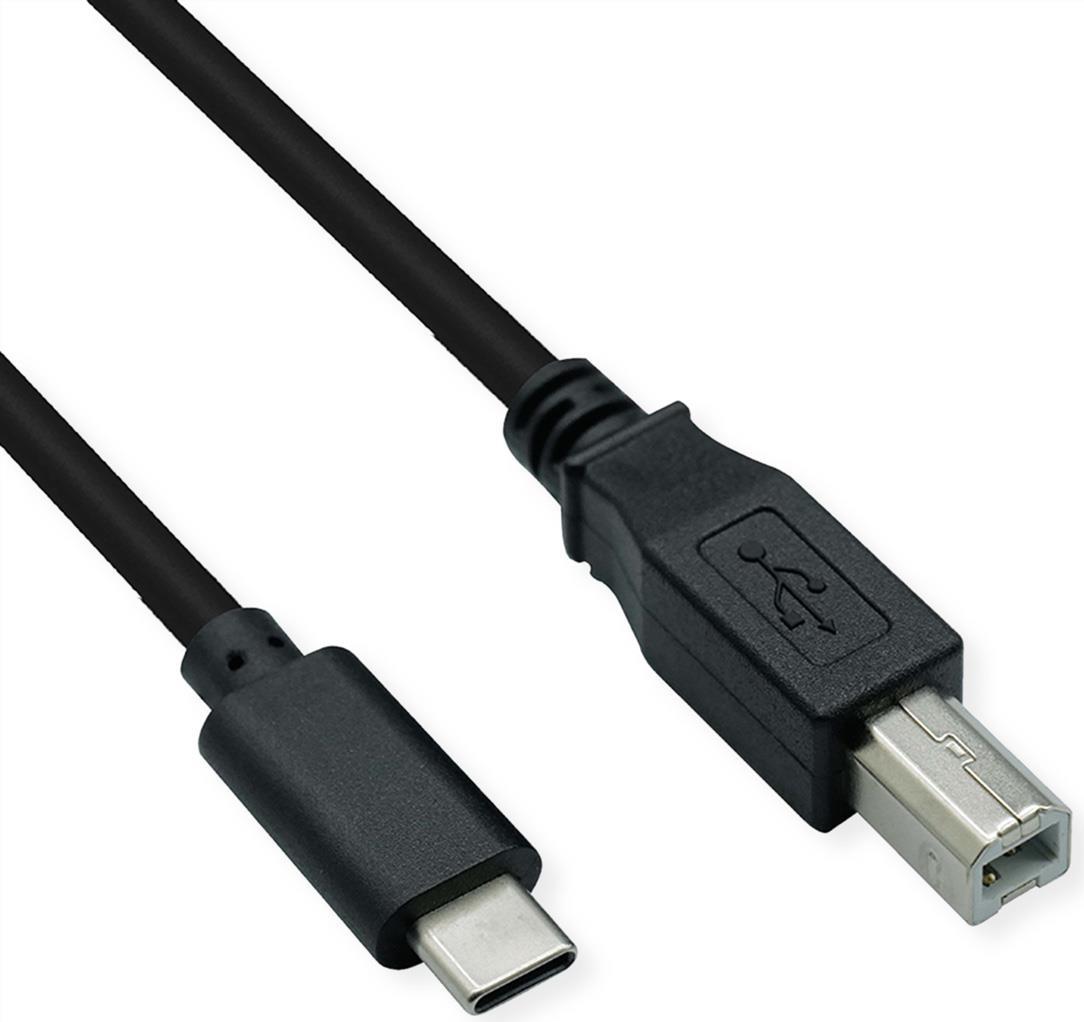 ROLINE USB 2.0 Typ C Kabel, C - B, ST/ST, schwarz, 3 m (11.02.8337)