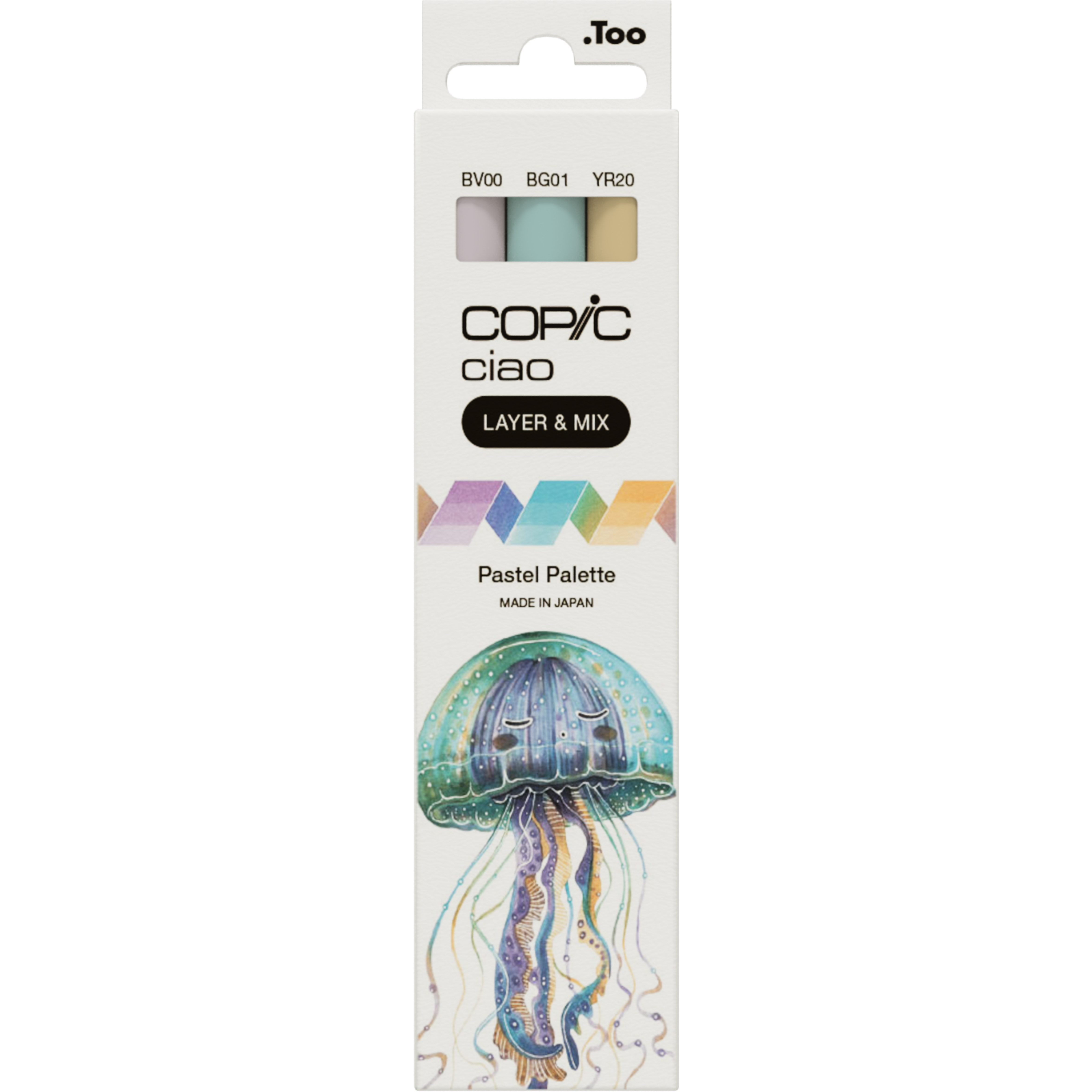 COPIC Ciao Pastel Palette Layoutmarker-Set 1,0 + 6,0 mm, 3 Stück Blau, Violett, Gelb