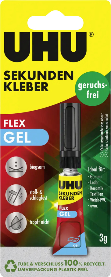 UHU Sekundenkleber Superflex Gel 3 g Transparent