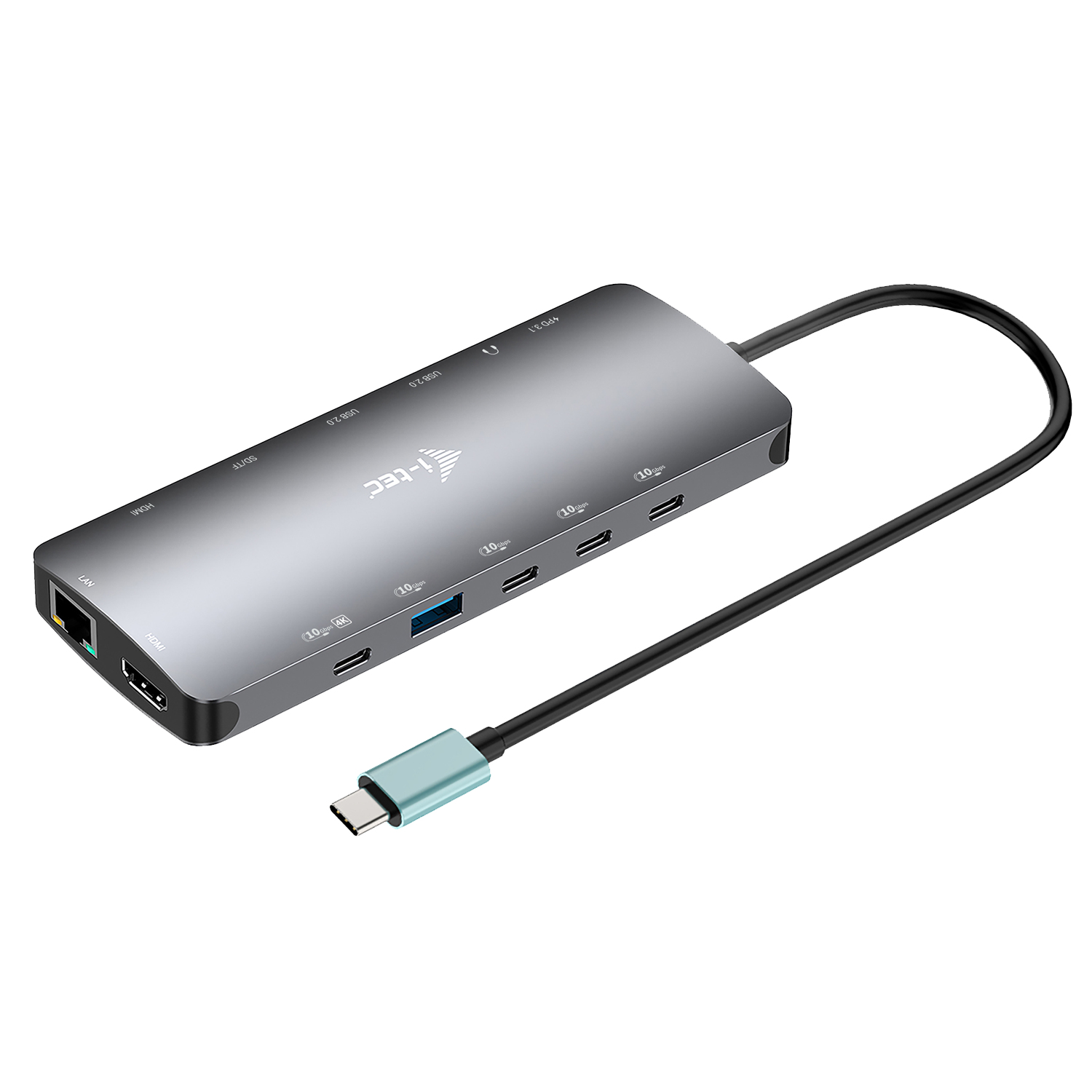 i-tec Nano Dock Dockingstation 2x HDMI USB-C 140 W Grau