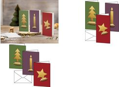 sigel Weihnachtskarten-Set "Cut-out-style", DIN lang (2/3 A4), für Inkjet-, Laserdrucker & Kopierer, Weißkarton - 1 Stück (DS080)