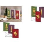sigel Weihnachtskarten-Set "Cut-out-style", DIN lang (2/3 A4), für Inkjet-, Laserdrucker & Kopierer, Weißkarton - 1 Stück (DS080)