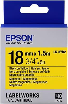 Epson Label/LK-5YB2 Magnetic 18mmx1.5m BK/YL (C53S655017)