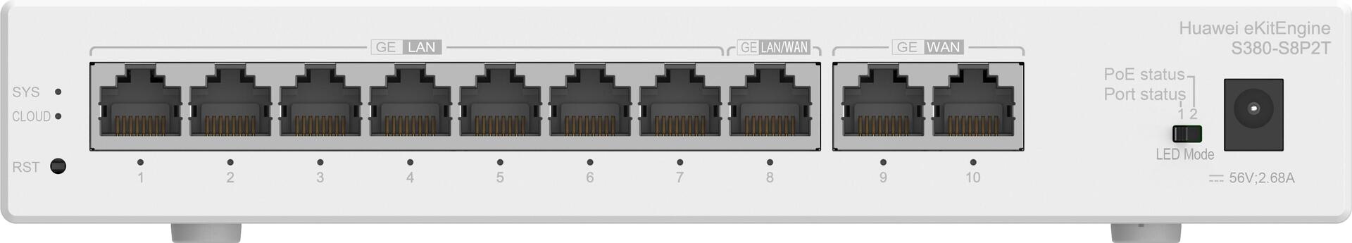 Huawei S380-S8P2T Gigabit Ethernet (10/100/1000) Power over Ethernet (PoE) Grau (98012180)