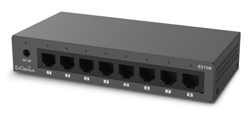 EnGenius ES108 Unmanaged Gigabit Ethernet Switch 8-Port Schwarz
