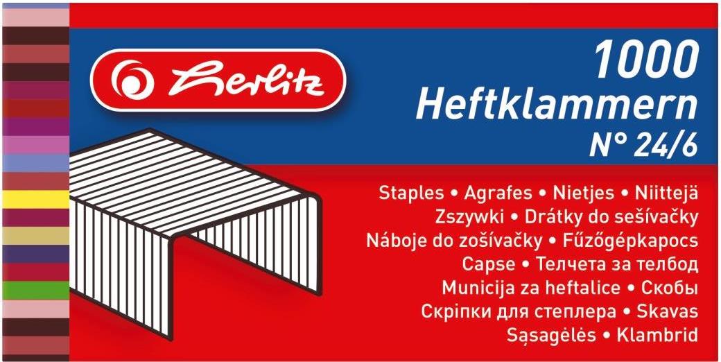 Herlitz Heftklammer No24/6 verzinkt 2x1000er Blister (8760522)