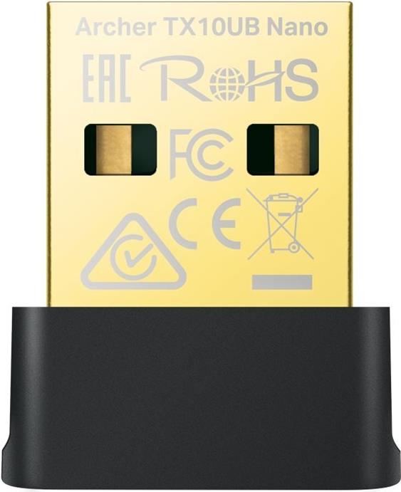 TP-Link AX900 Nano Dual Band Wi-Fi 6 Bluetooth 5.3 USB AdapterSPEED: 600 Mbps at 5 GHz + 287 Mbps at 2.4 GHzSPEC: Internal Antennas, USB 2.0 (ARCHER TX10UB NANO)