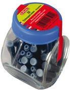 herlitz Tintenpatronen im Glas, königsblau, Inhalt: 50 Stück löschbar, Patronen mit Kugelverschluss, Glas mit (10314847)