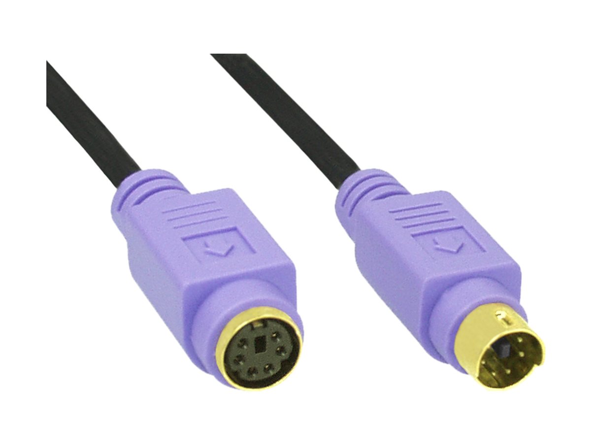 InLine PS/2 Verlängerungskabel Stecker/Buchse 2 m PC99 Premium Schwarz