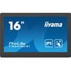 iiyama ProLite T1624MSC-B1, 39,6cm (15.6"), Projected Capacitive, 10 TP, Full HD, USB, Kit (USB), schwarz Touchmonitor (rahmenlos, 16:9), Bildschirmdiagonale: 39,6 cm (15.6"), Touchscreen, Projected Capacitive, Multi Touch (10 Punkte), 1920x1080 Pixel, VESA Mount (100x100 mm), Reaktionszeit: 25ms, Helligkeit 385cd, Kontrast: 800:1, USB (2x), HDMI, Touchinterface: USB, inkl.: Kabel (USB, HDMI), Netzteil, Netzkabel, QSG, Farbe: schwarz (T1624MSC-B1)