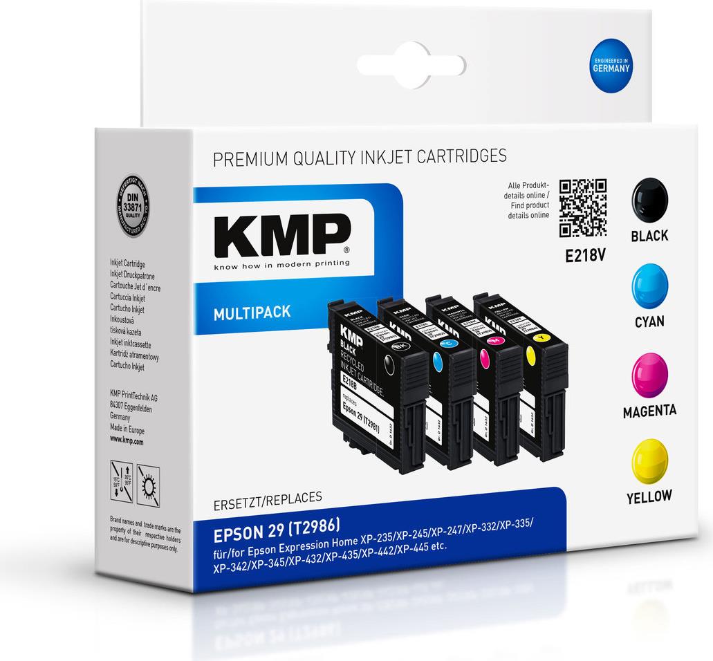 KMP E218V 3.2ml 5.3ml 175Seiten 180Seiten Schwarz - Gelb Tintenpatrone (1632,4850)