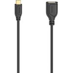 Hama USB-C-OTG-Kabel Flexi-Slim, USB 2.0, 480 Mbit/s, Schwarz, 0,15 m (00200638)