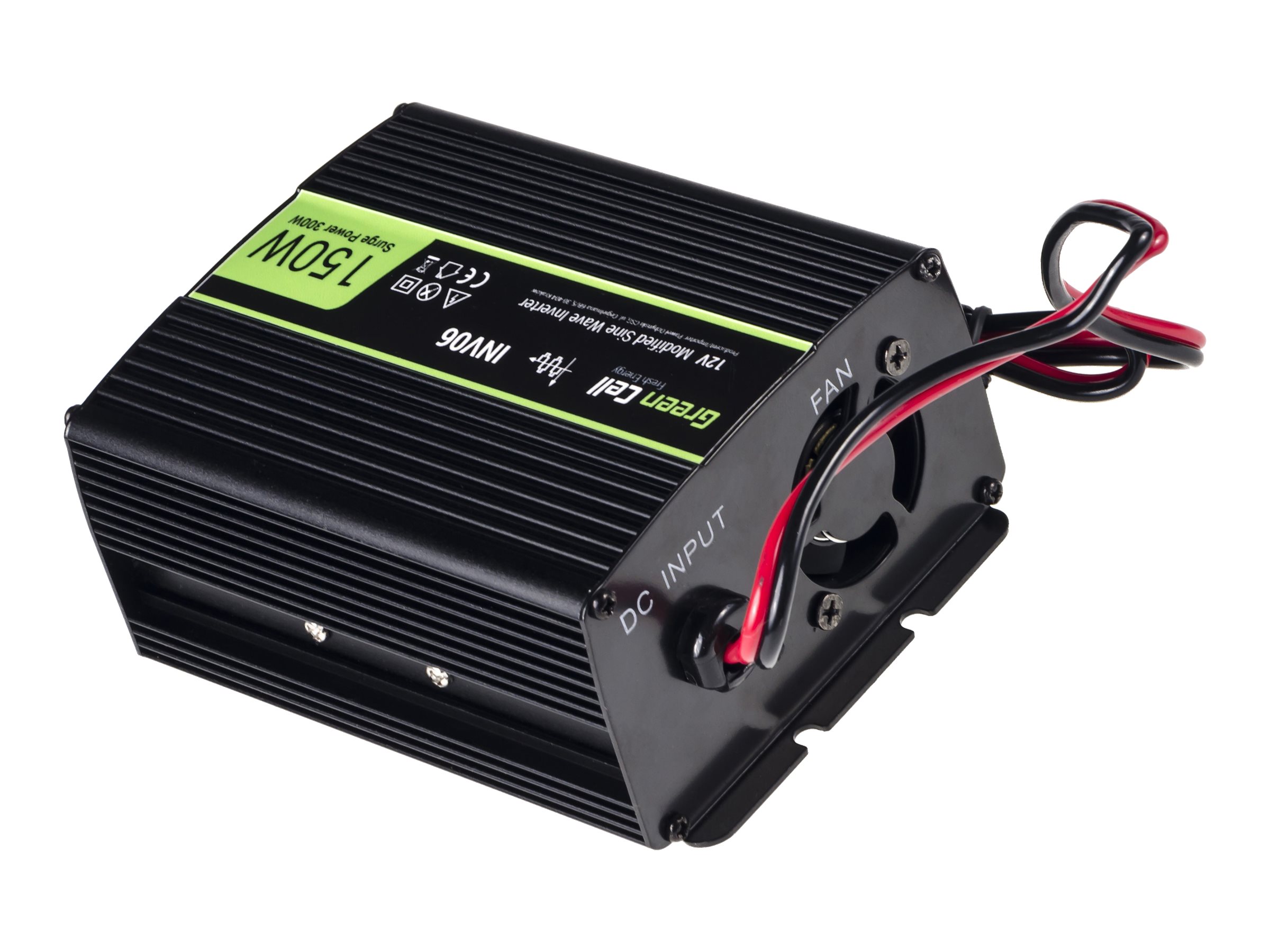 Green Cell INV06 Auto-Wechselrichter 12 V auf 230 V 150 W Schwarz