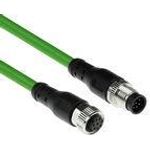 ACT Industrial 1.50 meters Sensor cable M12A 8-pin male to M12A 8-pin female, Ultraflex TPE cable, shielded (SC3801)