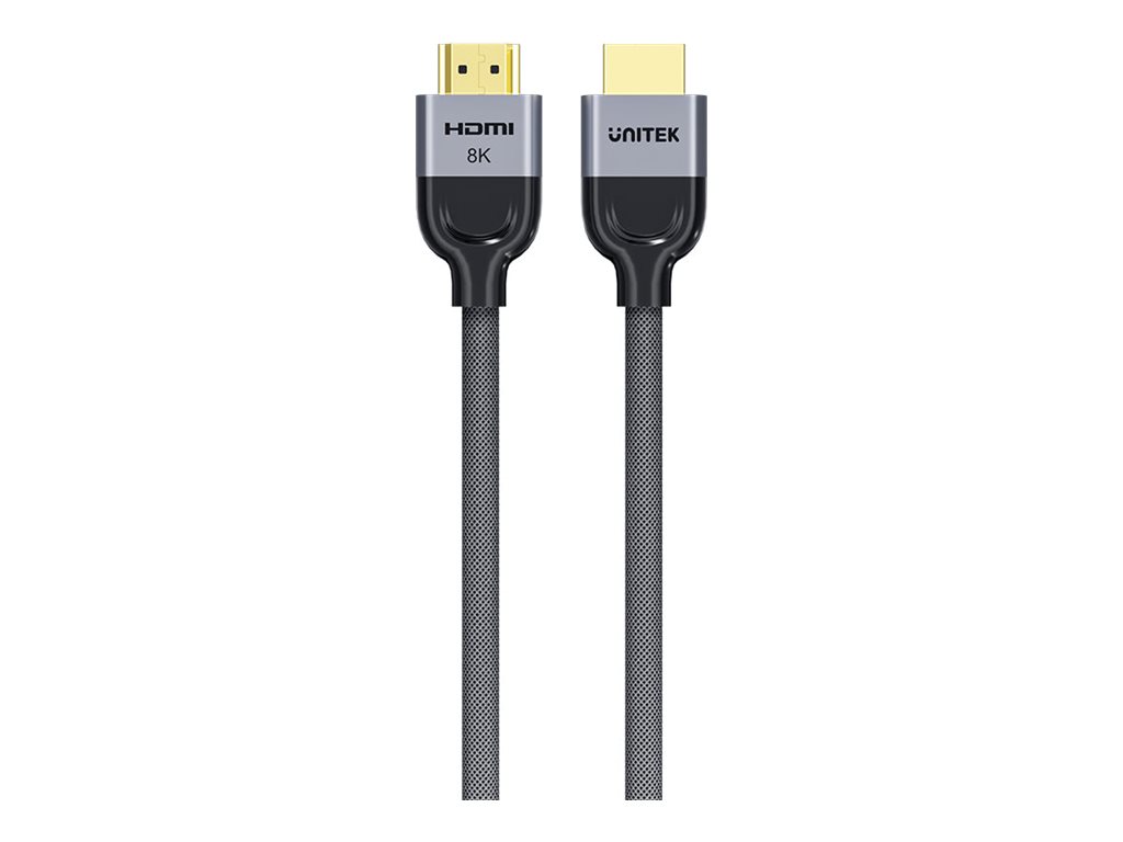 Unitek HDMI-Kabel 2.1 8K 48 Gbit/s 2 m Grau/Schwarz