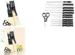 Esmeyer Messerblock "ORION", 12-teilig, Block aus Pinienholz Klingen aus Spezialstahl, schwarze ABS-Griffe (291-081)