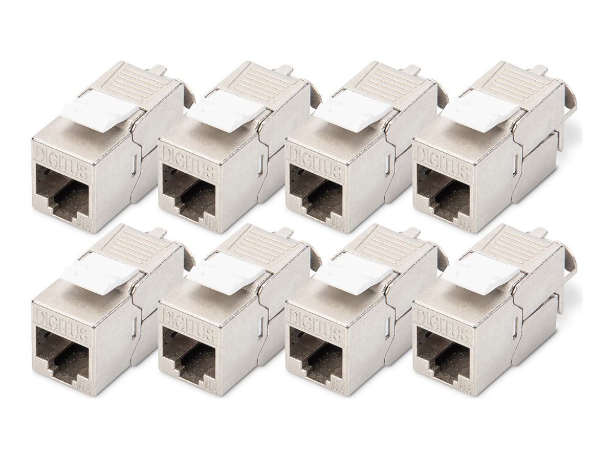 Digitus Keystone Modul CAT 6a geschirmt werkzeuglos 8er-Set Silber