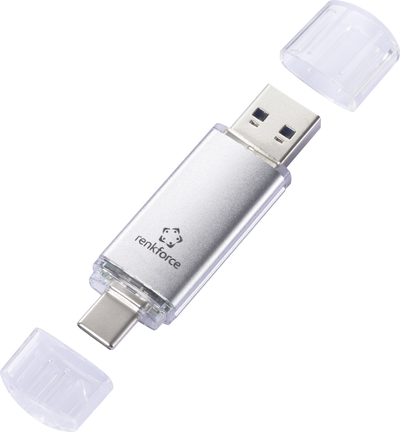Renkforce RF-USBOS-220 USB-Stick 32 GB Silber RF-6684362 USB-A, USB-C® (RF-6684362)