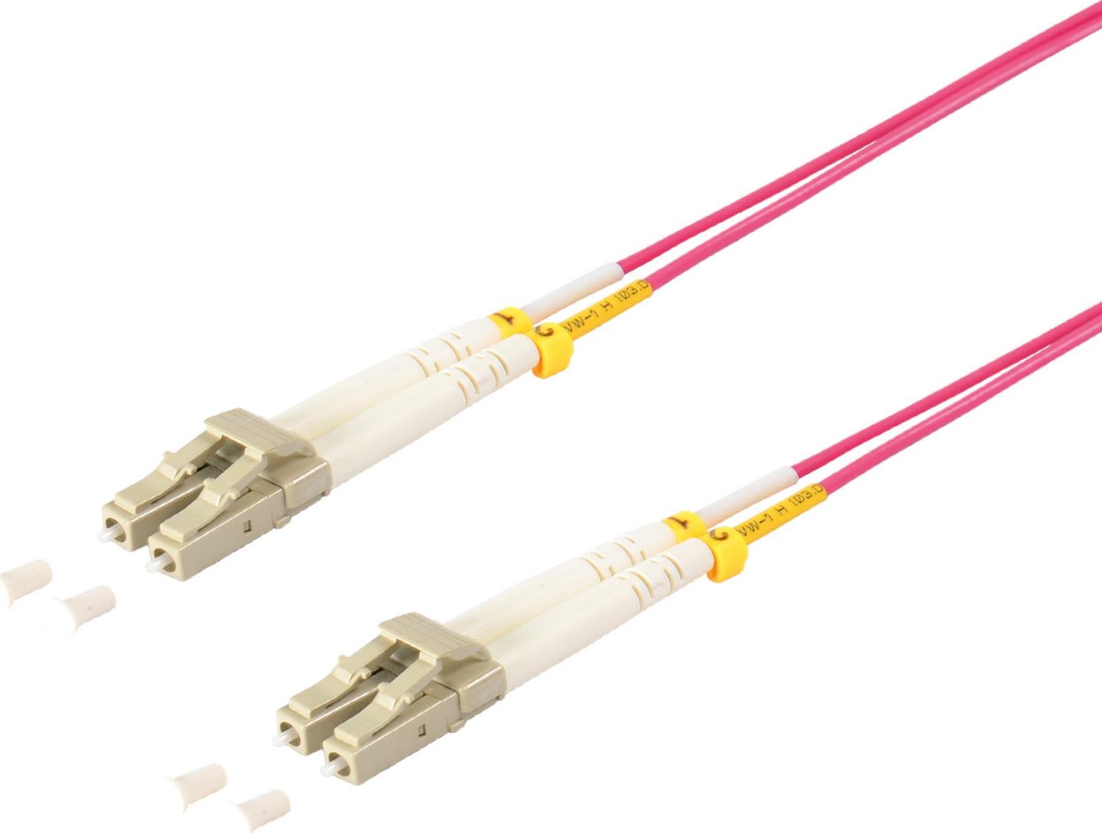 S/CONN maximum connectivity LWL-Duplex Patchkabel LC/LC 50/125µ, OM4, violett, 5,0 m (77925/4)