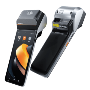 Sunmi V3, GMS EDLA, USB-C, BT (BLE, 5.0), WLAN, 4G, NFC, Android Mobiles Datenerfassungsgerät, Bildschirmdiagonale: 17 cm (6,7''), Touchtechnologie: kapazitiv, Multi Touch, Auflösung: 720x1600 Pixel, Kamera (5 MP), integrierter Bondrucker, (58 mm), Anschluß: USB-C, Bluetooth (BLE, Klasse 5.0), WLAN (802.11ac), SIM, 4G, NFC, Micro SD-Slot, Qualcomm Hexa-Core, RAM: 3GB, Flash: 32 GB, Android (13), inkl.: Netzteil, Netzkabel (EU), Google Mobile Services EDLA, Akku, 3100 mAh (P06100009)