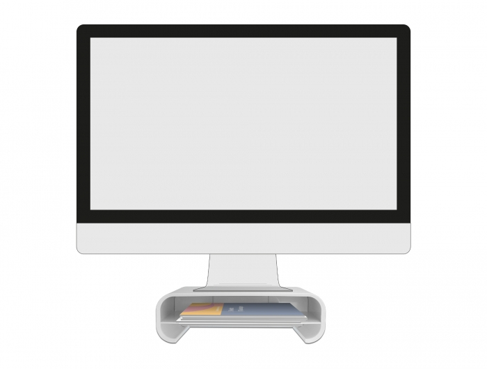 Delock 18324 Monitorständer mit Schublade Weiß