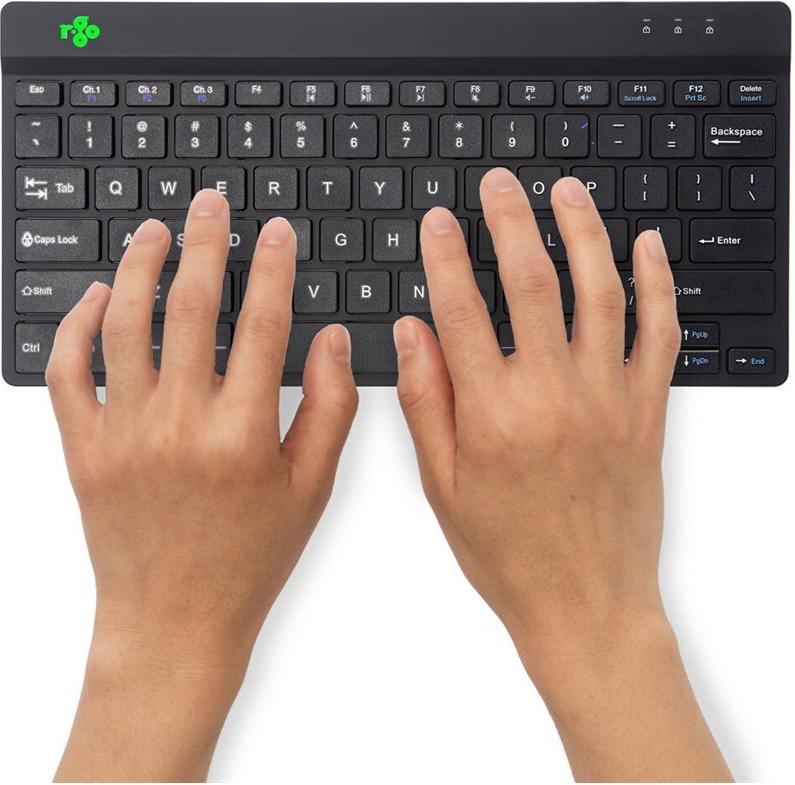 R-Go Ergonomische Tastatur Compact break Bluetooth QWERTY US Englisch Schwarz