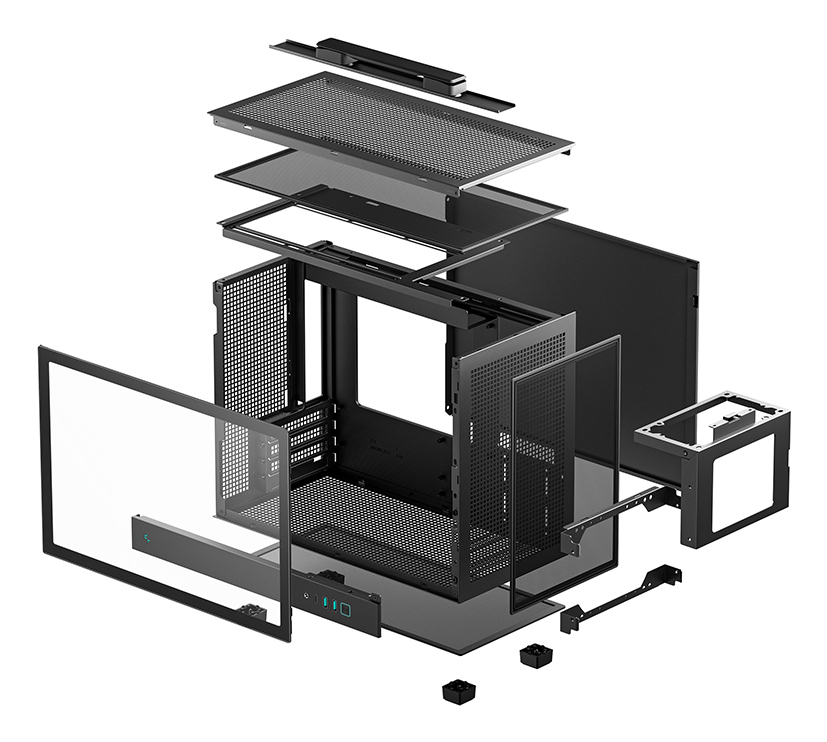 DeepCool CH160 PLUS SFF PC-Gehäuse Micro-ATX Mini-ITX Tempered Glass Schwarz