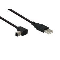 Anschlusskabel USB 2.0 Stecker A an Stecker B gewinkelt 1m, Good Connections® (2510-1W)