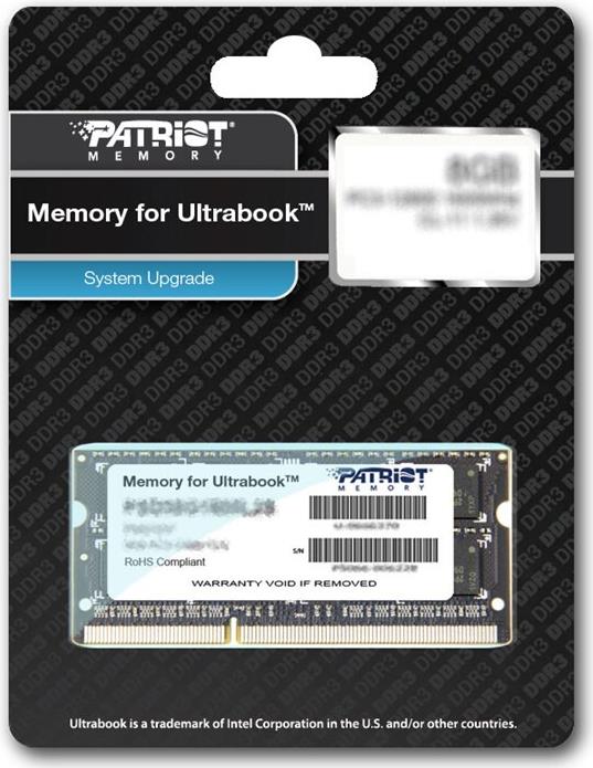Patriot Memory for Ultrabook 8 GB DDR3 SO-DIMM PC3-12800 CL11