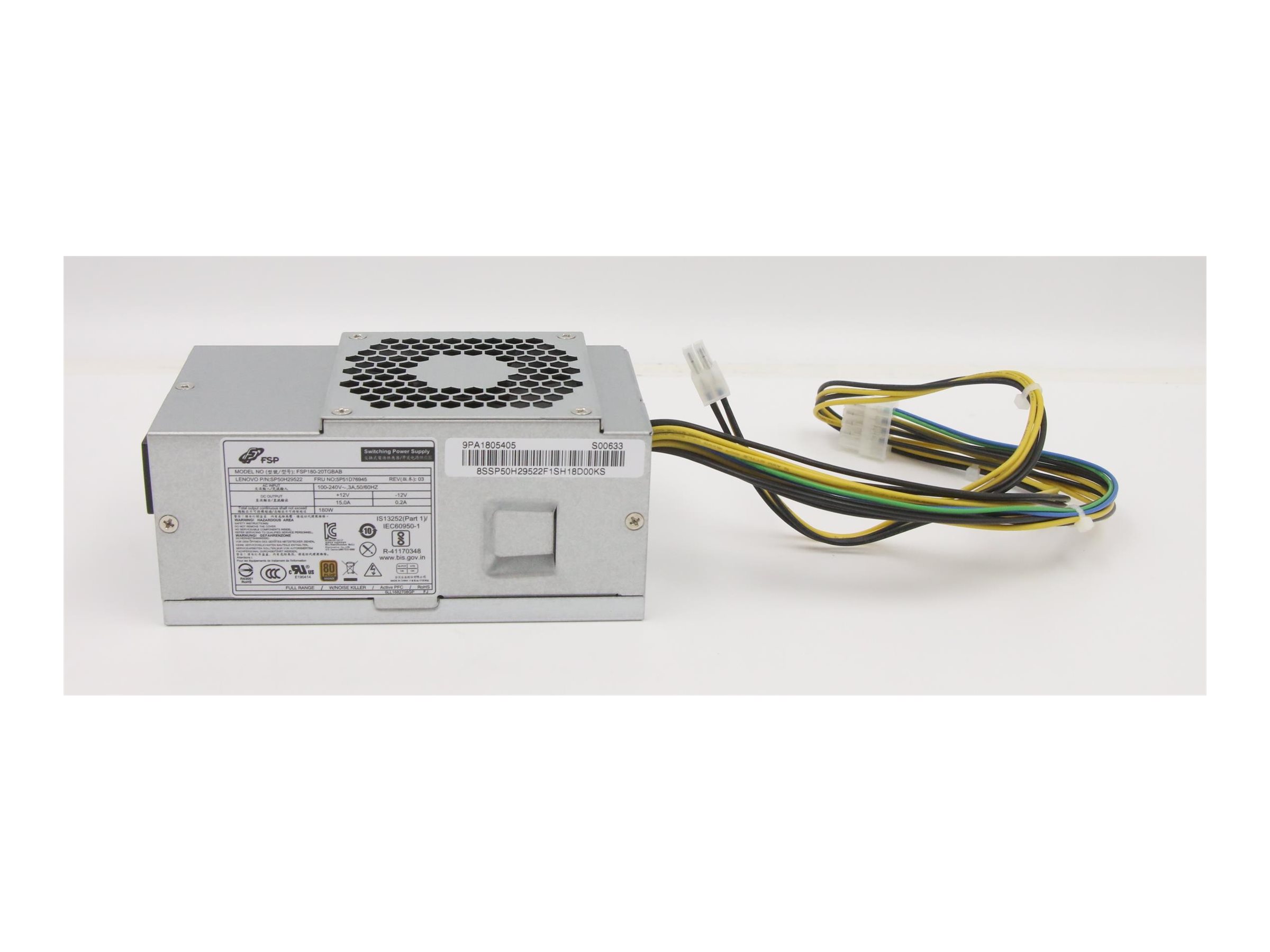 Lenovo FSP FSP180-20TGBAB Internes Netzteil 180 W 80 PLUS Bronze SFF Silber
