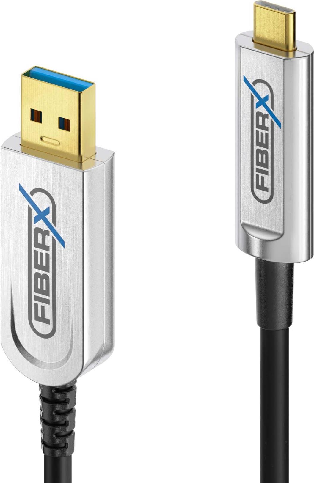 FiberX FX-I630-007 USB Kabel 7 m USB 3.2 Gen 1 (3.1 Gen 1) USB C USB A Schwarz - Silber (FX-I630-007)