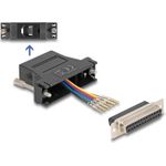 Delock D-Sub 25 Pin Buchse zu RJ12 Montagesatz schwarz (67097)