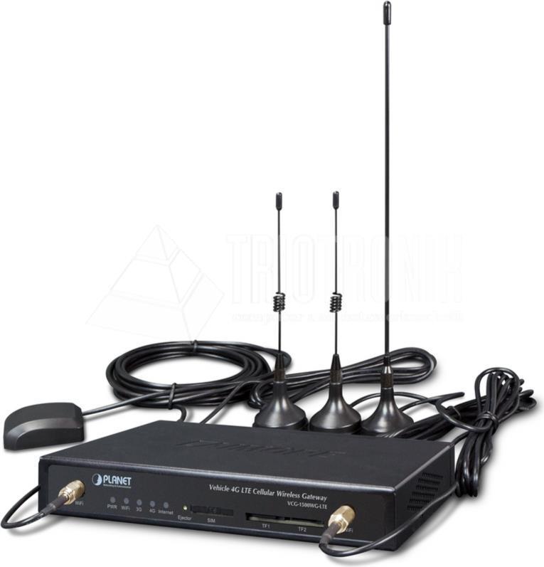 PLANET Vehicle 4G LTE Cellular Wireless Gateway w/ 5-Port 10/100TX, SIM, GPS, 802.11n LAN Switche (VCG-1500WG-LTE-EU)