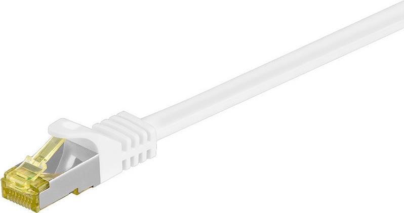 DSIT RJ45 Netzwerkkabel S/FTP (PiMF), mitCat.7 Rohkabel, Weiß, 1m (DC-72-010)