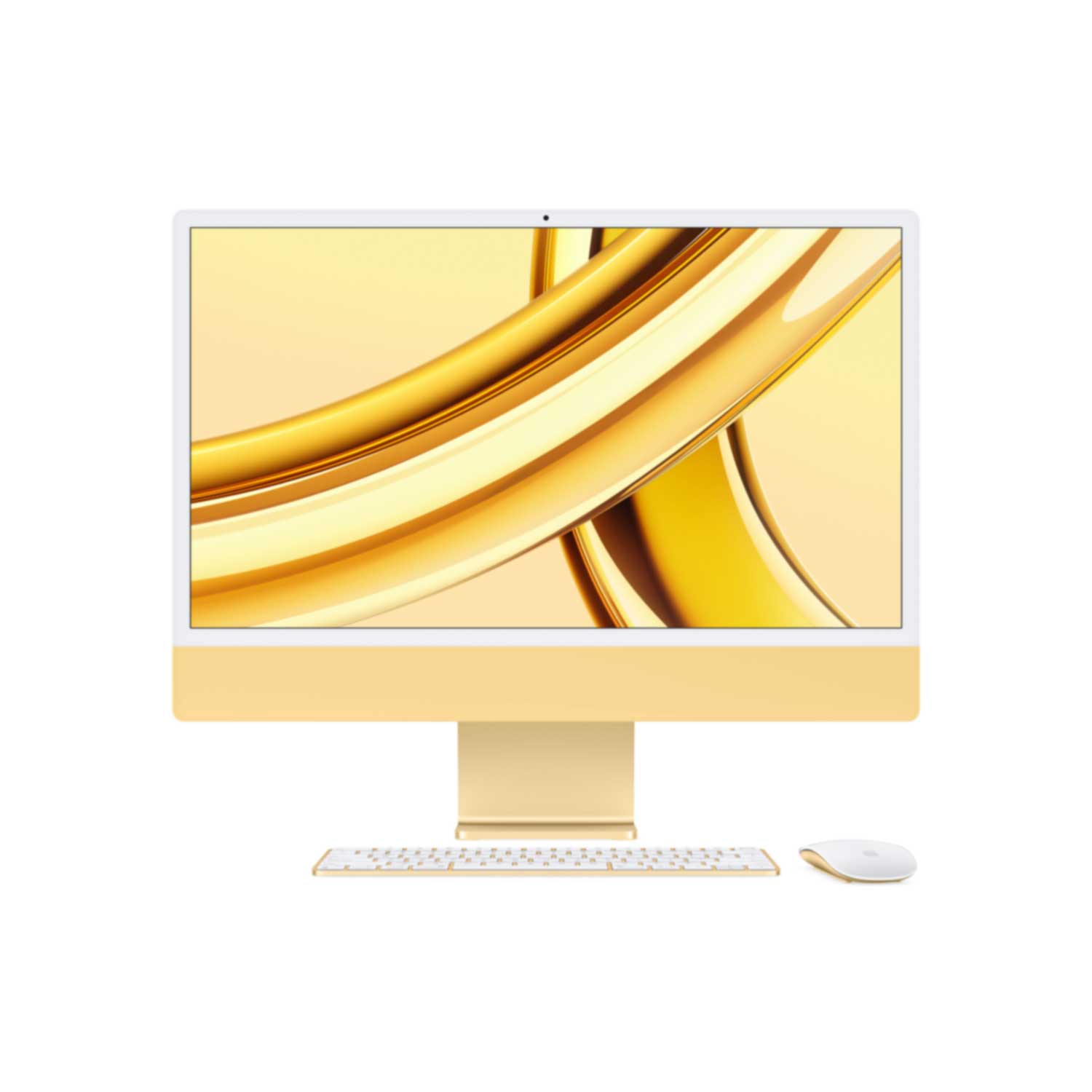 APPLE iMac Z19F 59,62cm 23,5Zoll Apple M3 8C CPU/10C GPU/16C N.E. 8GB 256GB SSD Gbit Eth. MM+MT MaKey TID DE - Gelb (Z19F-Z19FD/A-AHDN)