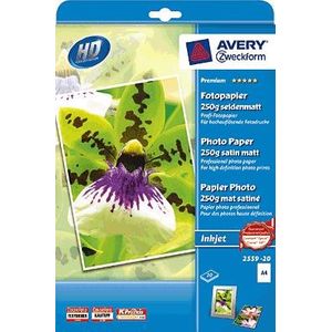 Avery Zweckform Premium Photo Paper 2559-20 - Matt - weiß - A4 (210 x 297 mm)...