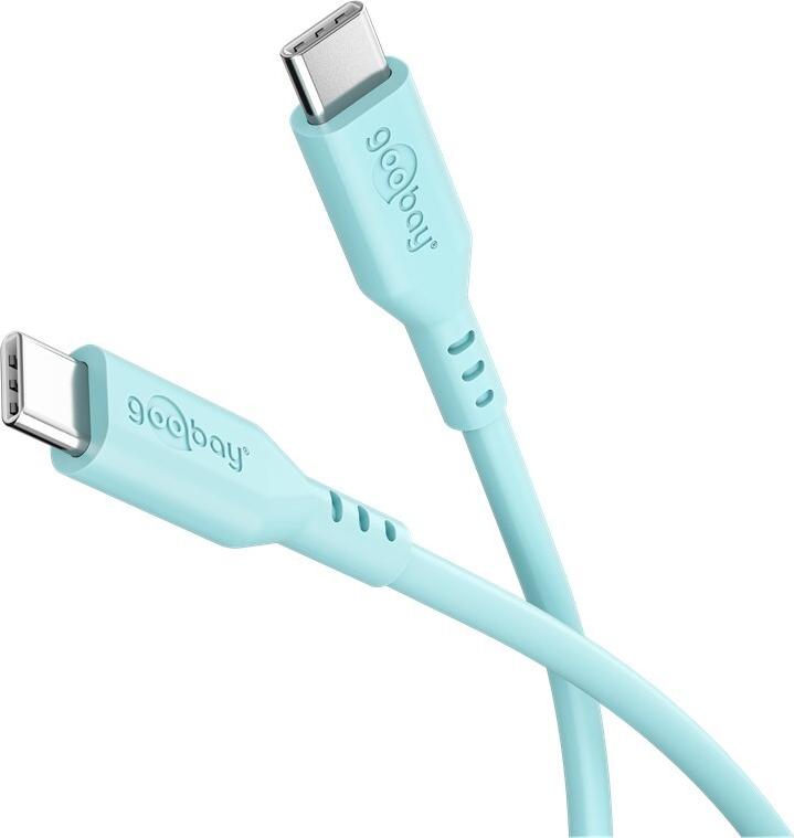 Goobay USB-C-Silikonkabel, 1,5 m, türkis (77744)