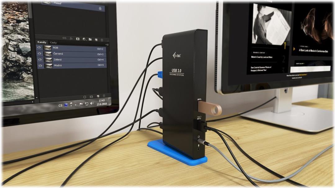 i-tec USB 3.0/USB-C Dual HDMI Docking Station Schwarz