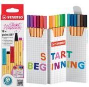 STABILO point 88 Fineliner farbsortiert 0,4 mm, 18 St. (8818/5)