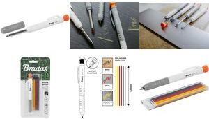 Bradas Bohrlochmarker, Strichbreite: 1,0 mm, mit Kappe weiß/grau, filigraner Tieflochmarker für Bohrlöcher & schwer - 1 Stück (DIY-PCAWL03WH/B)