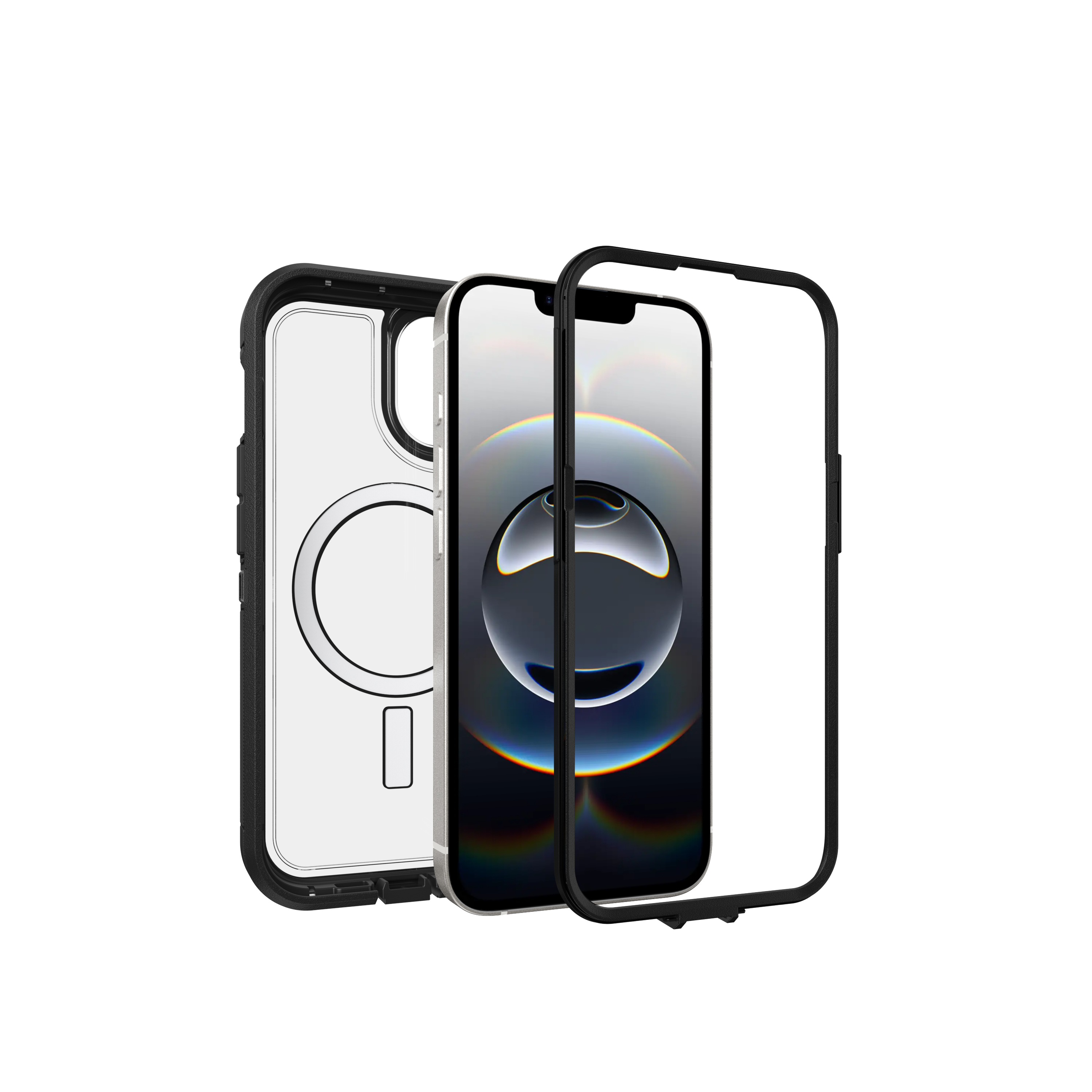 OtterBox Defender Series XT Clear MagSafe Hülle für iPhone 13/14/15/16e Dark Side